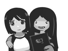 Le selfie girls1 (misaki_nakahara welcome_to_the_nhk marceline adventure_time crossover selfie phone sketchbook girl girls)