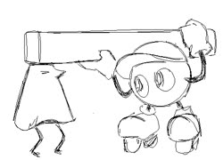 Punpun and paintroller (kirby paint_roller punpun oyasumi_punpun crossover cute ms_paint)