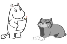 Moomin and manul1 (moomin manul cat cute crossover sketchbook)