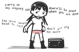 Radio comfort (cute feel sad girl radio hip sketchbook)