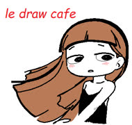 Le draw cafe (classyegril girl cute pose doodle ms_paint)