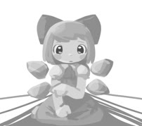 Pensive cirno (cirno cute girl think thinking monochrome touhou sketchbook)