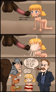 Pennyhorsesemen (penny_gadget inspector_gadget brain_gadget chief_quimby nude comic cum nipples horse horse_penis anal facial)