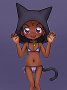 Bethcat (beth ojamajo_doremi cat_ears cat_tail micro_bikini dark_skin)