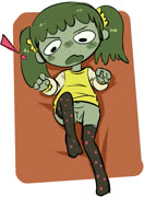 Saas (loli girl stockings bottomless green_skin green_hair)