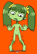 Green LEAKING C UMMMMMMM (green_hair green_skin nipples pussy)