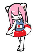 Water girl (girl cute swimsuit school_swimsuit japan meme /v/ 4chan doodle ms_paint)