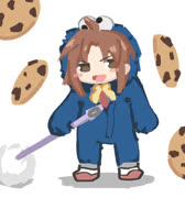 Cookie tomomo (cookie monster tomomo 100_percent_orange_juice mashup cute cool pajamas onesie kigurumi sketchpad)