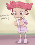 Pop listening to death grips and cumming (pop_harukaze ojamajo_doremi meme dripping girl)