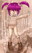 Kaijusnowypus (kaijuu monsuko girl bottomless snow blush winter winter_clothes pussy)