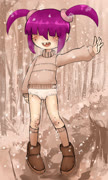 Kaijusnowy (kaijuu monsuko girl bottomless snow blush winter winter_clothes panties)