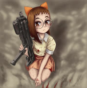 Hazukgunnnnnnnnnnn (hazuki_fujiwara ojamajo_doremi ojamajo gun blood)