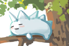 Spikedog sleeping in a tree (spikedog 4chan meme sleeping tree nature sketchbook [s4s])