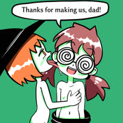 kaijuu made these witches (nude loli witches jina_nay polika_dovovitch nipples touching blush)