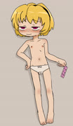 Satokobedroom (satoko_houjou higurashi_no_naku_koro_ni nude condoms girl panties blush nipples)