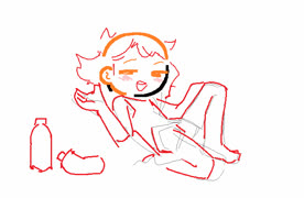 Back to basics (girl tomboy cute process animated sketch doodle ms_paint aggie)