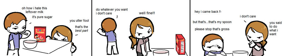Cereal comic ab (comic girl cute imouto cereal indirect_kiss smug)