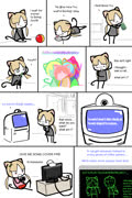 Raising a cat girl (cat girl cute comic video_game ms_paint)