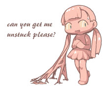 Taffy girl (taffy_girl abstract style chibi cute girl monster_girl ms_paint)