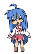 Konata rough (izumi_konata lucky_star cute girl anime meme doodle ms_paint school_uniform)