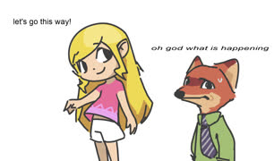 Legend of zootopia (drawgame mashup zootopia legend_of_zelda funny sketchbook cute girl animal)