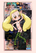 HanamuyBANDAIDS (makihatayama_hana glitch pudding senor_rico bandaids thigh_highs blush pikachu ojamajo_doremi)