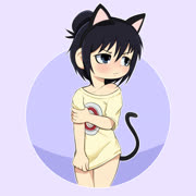 Hitohacat (hitoha_marui mitsudomoe girl loli bottomless cat_ears cat_tail)