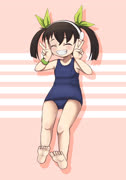 Mayoi (hachikuji_mayoi monogatari swimsuit girl loli feet)