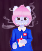 Liz smoking (liz furry girl loli smoking)