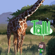 Lily visitng a giraffe at the zoo (lilyhops)