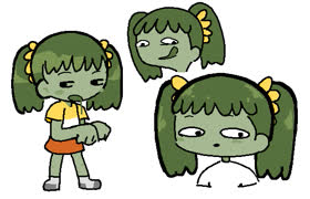 Gween (green girl cute green_hair green_skin doodle ms_paint)