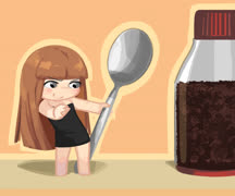 Classy spoon (chibi cute classyegril girl sneaky coffee sketchbook mascot)