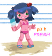 Bury beach (beach swimsuit cute girl bury bury_pink [s4s] meme bikini summer sketchbook)