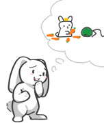Scheming bune (bune rabbit /v/ 4chan meme cute girl animal smug sketchbook anon anonymous)