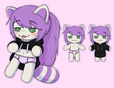 Alabaster plushie comm (plushie panties hoodie)