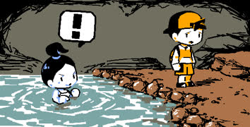 Swimmer f7 (pokemon girl swimmer cute boy main_character cave explore swimming swimsuit ms_paint)