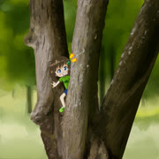 Lily climbing a tree (lilyhops)