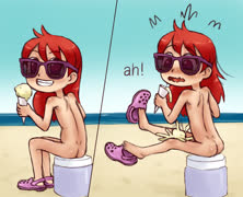 IcecreamcomicN (lulula ice cream ass sunglasses crocs girl blush feet nude)