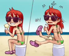 Icecreamcomic (lulula ice cream ass sunglasses crocs girl blush feet)