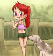 Buttdog (dog sniff lulula girl ass blush sweat)
