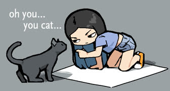 Catts3 (cute girl cat point sitting shorts ms_paint)