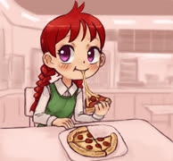 Pizzatime (eating pizza pepperoni sitting girl lulula food)