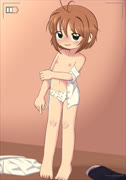 Sakura comm (sakura_cardcaptor sakura_kinomoto loli girl undressing panties nipples topless)
