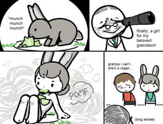 Bunes comic (comic doodle cute girl bune bunny science ms_paint)