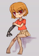 Cybergirlskirted (girl robot robot_arm feet sitting fishnets)