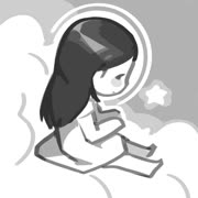 Ika shantae1 (angel girl cute chibi sketchbook monochrome clouds)