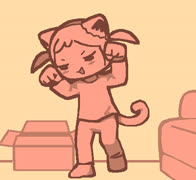 Pinska 1 (cute pink girl imouto dance anime cat cat_ears cat_tail ms_paint)