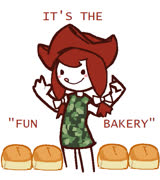 Hoagies (girl cute bread mascot camo hat ms_paint)