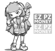 Ezpez (cute girl money fashion concept shoes jacket monochrome ms_paint)