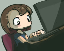 Keyboard girl (image girl computer cute ms_paint sketchbook)